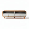 Wood and grey TV stand with drawers for living room storage 150 x 40 x 45cm