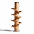 Wooden spiral wine rack with six shelves for bottles 20 x 20 x 100cm
