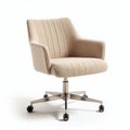 Office chair in beige fabric with rolling casters and swivel base 60 x 60 x 80cm