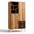 Wooden storage cabinet with shelves and drawers for living room 180 x 80 x 40cm