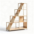Wooden bookshelf with open design for living room storage 150 x 40 x 200cm