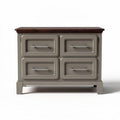 Storage cabinet with four drawers in gray and wood finish 80 x 50 x 75cm