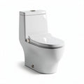 One piece ceramic toilet with dual flush system in white color 70 x 38 x 40cm