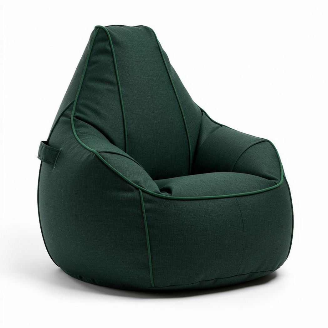 Bean bag chair for indoor relaxation made of durable fabric in dark green 80 x 80 x 100cm