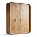 Wooden wardrobe with sliding doors and modern design 180 x 120 x 60cm