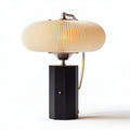 Table lamp with wooden lamp shade and metal base 30 x 30 x 40cm