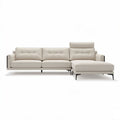Modern sectional sofa in light beige fabric with metal legs 250 x 90 x 85cm